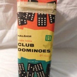 Vintage Halsam Playskool Dominoes Double Twelve Club 1960's